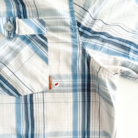 Cloudveil Mens Shirt Casual Button Down Regular Fit Plaid Short Sleeved Large - Picture 9 of 9